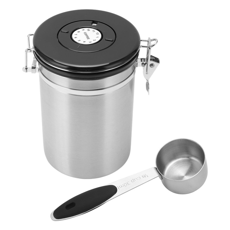 Coffee Bean Storage Stainless Steel Airtight Container Coffee with 30ml