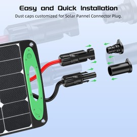 Bateria Power 12 Pairs Solar Connector Caps, IP68 Weather Resistant Dust Male and Female Cap for Solar Panel Connectors