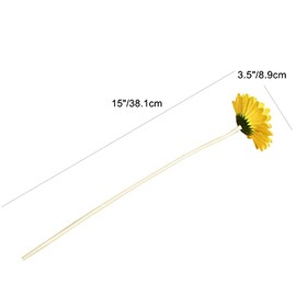 Mandy's - Flores artificiales de margarita de gerbera, color amarillo de poliuretano, 12 tallos para decoraciones de Acción de Gracias y Navidad, centro de mesa flexible, ramo de boda, decoración del