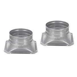 PATIKIL 4 Inch Duct Connector Flange, 2 Pack Metal Straight Pipe Flange Square to Round Interface Air Duct for Heating Cooling Ventilation HVAC System