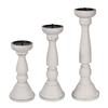 Hand Crafted Wooden Pillar Candle Holders Set of 3 ,