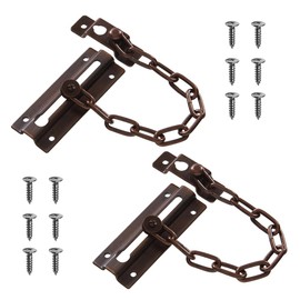 2PCS Stainless Steel Door Chain,Bronze Anti Theft Door Chain,Chain Lock for Door,Lock Internal Door Lock,Home Safe Door Locks with Screws or Hotel Home Apartment Bedroom
