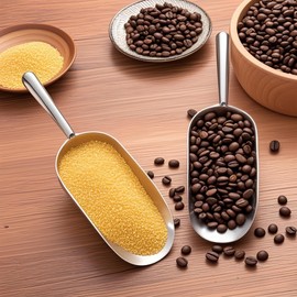 Heavy-Duty Cast Aluminum Kitchen Scoop - Rust-Proof, Ergonomic S-Handle Ice Cube Endurance Scoopfor Ice, Candy, Popcorn, Coffee Beans, Flour & Pet Food - Commercial-Grade Durable Design (XL（38oz）)