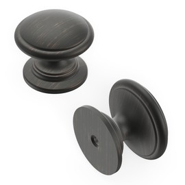 Hickory Hardware 1 Pack Solid Core Kitchen Cabinet Knobs, Luxury Cabinet and Dresser Knobs, Handle Pulls for Doors & Drawers, 1-1/4 Inch, Vintage Bronze, Williamsburg Collection