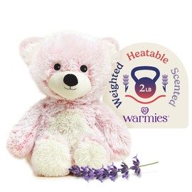 warmies Microwavable & Weighted Stuffed Animals, Pink Bear - Heated Stuffed Animal Plushie for Warmth & Comfort - Cute Soft Plush Toys for Adults & Children (Boys, Girls, Babies & Toddlers)