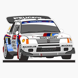 Peugeot 205 T16 Group B Rally Car Bumper Sticker Window Vinyl Decal 5"