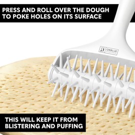 ORBLUE Pizza Dough Docker Pastry Roller - Premium Rolling Pin for Perfect Pizza, Dough Hedgehog with Spikes, Ideal for Home and Commercial Kitchen, Easy Cleaning, Accessories for Baking and Pasta