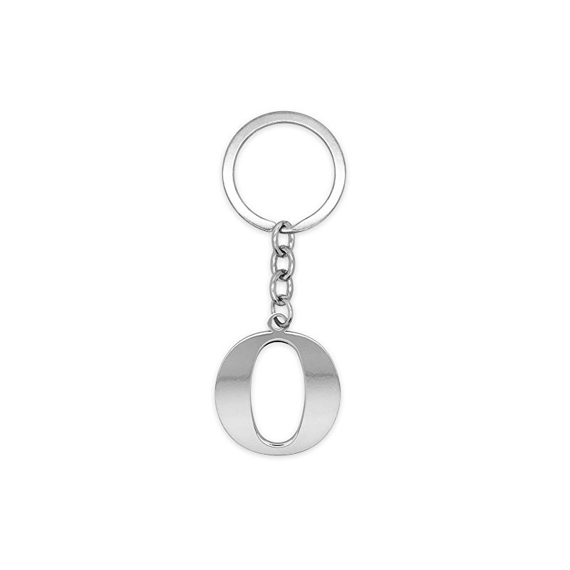SoulCats Letter Keyring Silver A-Z Shiny Initials Keychain Stainless Steel,