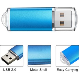 TOPESEL 5 Pack 32GB USB Flash Drives Clés USB Stick Thumb Drive 2.0 Memory Sticks mit LED Indicator Storage Flashdrive Pack 32 GB (Black Blue Green Red Silver)