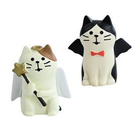 RAQWI 2Pcs Cute Mini Cat Figurine for Office, Home Decoration for Cat Lovers