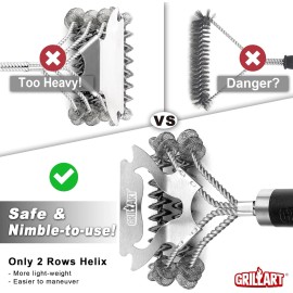 GRILLART Grill Brush for Outdoor Grill Bristle Free - Safe BBQ Grill Cleaner Bru