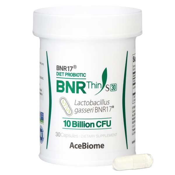 AceBiome BNRThin S30, Lactobacillus Gasseri BNR17, 10 Billion CFU Guaranteed,