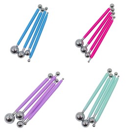 4Pcs Red Metal Ball Caulking Tool Set Tile Caulk Finishing Tools Floor Joint Repair Kit for DIY Enthusiasts, Clay Craft