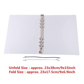 OTCRAFT 3PCS A5 6 Ring Binder Cover Clean Transparent Soft PVC for Refillable Notebook Shell withMatte surfaceforStamp & Die Storage
