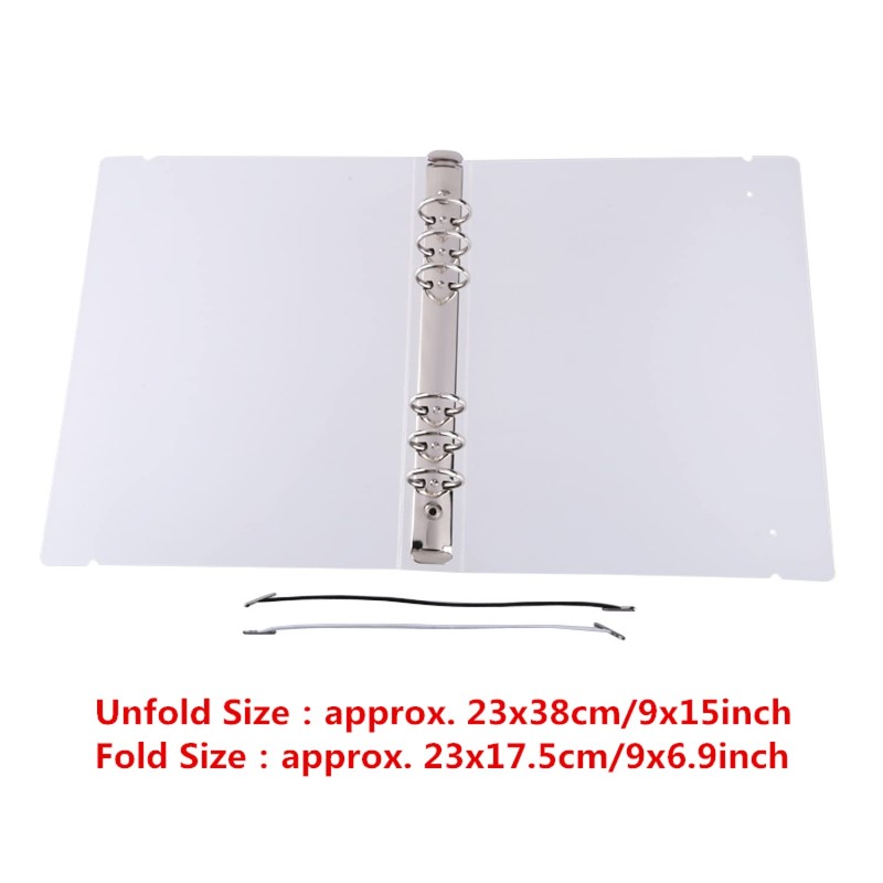 OTCRAFT 3PCS A5 6 Ring Binder Cover Clean Transparent Soft