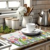 Spring Floral Dish Drying Mat for Kitchen Counter Tulip Lavender