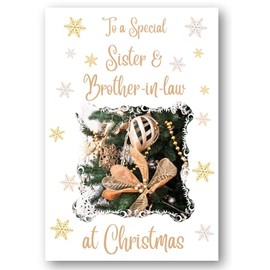 Second Ave Sister & Brother-in-Law Christmas Gold Decoration Xmas Holiday Festive Greetings Card