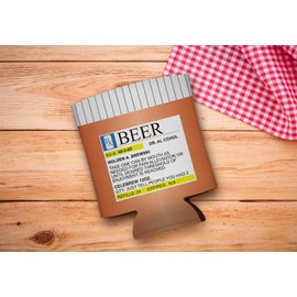 Funny Prescription Gag Gift Rx Pill Bottle Can Cooler 6-Pack Can Drink Sleeves