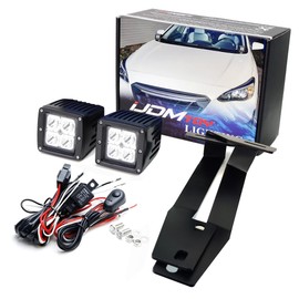iJDMTOY A-Pillar LED Pod Light Kit Compatible with Subaru 2018-2023 XV Crosstrek, Includes (2) 20W High Power CREE LED Cubes, Windshield A-Pillar Mounting Brackets & On/Off Switch Wiring Kit