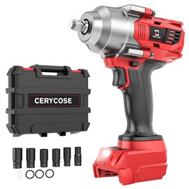 Cordless impact Wrench 1/2 inch for Milwaukee 18v Battery, 750FT-LBS (1000N.m) Brushless Electric Impact Gun Includes LED Work Light with 6 Sockets, High Torque Impact Driver, Bare Tool Only