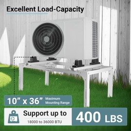 Eastrexon Mini Split Stand, Anti-vibration Adjustable Mini Split Ground Stand, AC Stand Heavy Duty w/ 400LBS Load Capacity, for 18,000-36,000 BTU Ductless Mini Split Air Conditioner Heat Pump