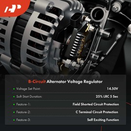 A-Premium Alternator Voltage Regulator Compatible with Kia Sportage 2015-2016 2.0L, Sportage 2014-2016 2.4L & Hyundai Tucson 2014-2015 2.4L, 14.5V B-Circuit 14.5 Vset