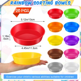 Soulchen 20 Pcs Sorting Bowls for Preschool 10 Colors Counting and Sorting Bowls for Toddlers Color Sorting Cups Early Math and Fine Motor Skills Stem Sets Gift for Toddlers Kids