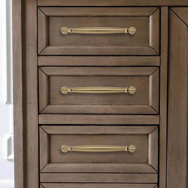 khtumeware 5 Pack 3-3/4 Inch(96mm) Champagne Bronze Cabinet Pulls Heavy