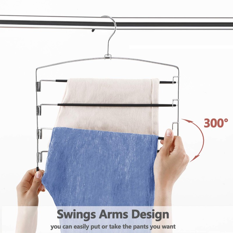 FeeraHozer Pants Hangers Non Slip 3 Pack Space Saving Hangers