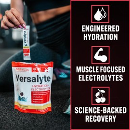 PEScience Versalyte Electrolyte Hydration Packets, Sugar Free Electrolyte Powder with Magnesium, Taurine, Antioxidants, Trace Minerals, Low Sodium - Guava Pineapple, 30 Servings