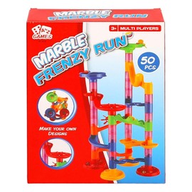 A2Z 4 Kids Marble Frenzy Run 50 Piece Marble Run Toy Set for Boys Girls Easy Snap-Fit Tubes Slides Curves Colourful DIY Track Building Construction Game STEM Educational Activity Toys for Kids Age 3+