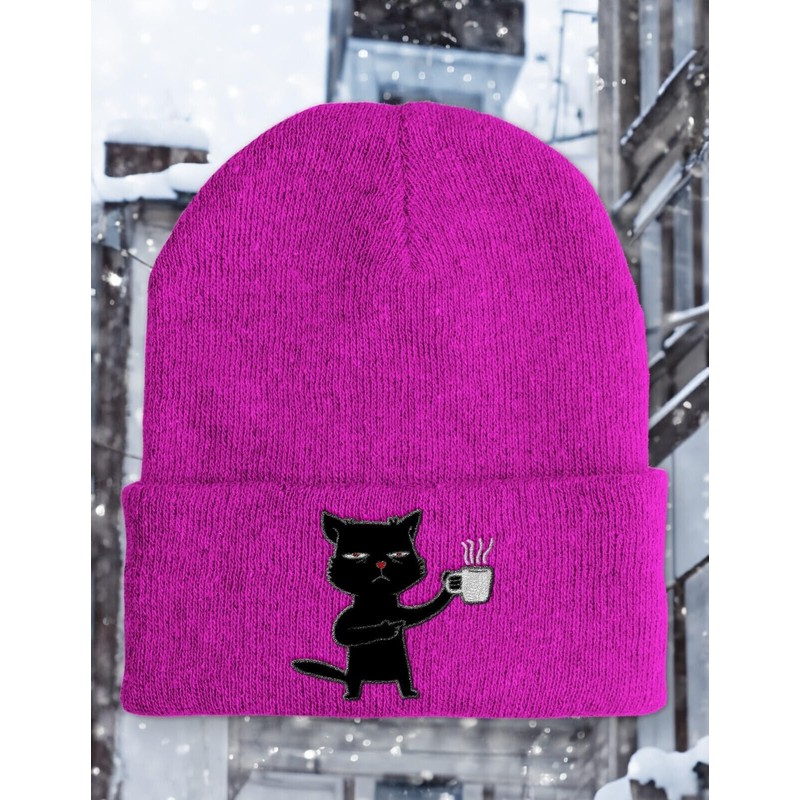 tshirtladen Mütze - Kaffee Katze - Beanie One Size -