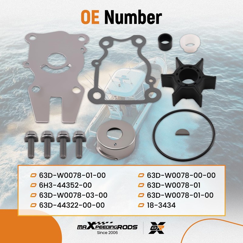 maXpeedingrods 63D-W0078-01-00 Water Pump Impeller Kit for Yamaha