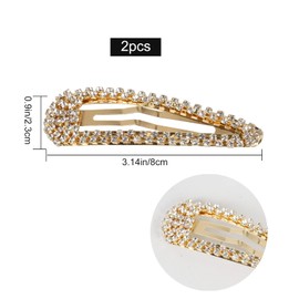 SLFYEE Pack of 2 Snap Hair Clips Women's Hair Pins Glitter Hair Clips Gold Hair Snap Clips for Women Girls Wedding Bridesmaid