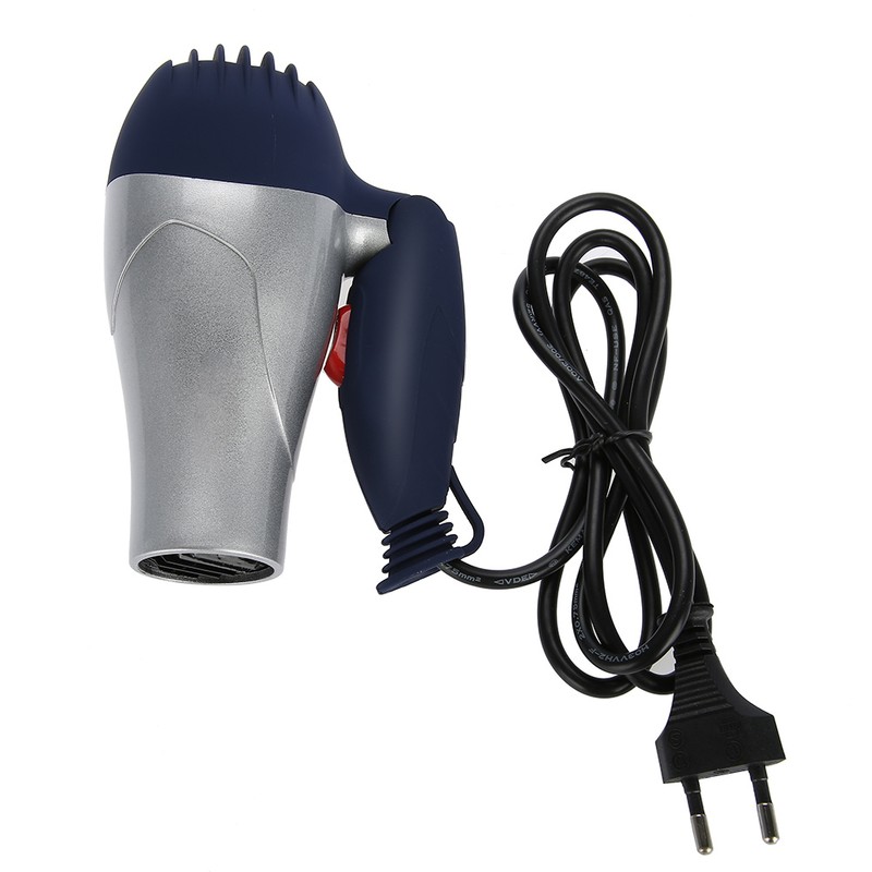 Lightweight Foldable Mini Hair Dryer Portable Adjustable Blow Dryer Silver