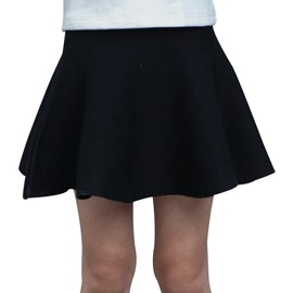 Mesinsefar Little Big Girls' High Waist Knitted Flared Pleated Skater Skirt Casual Black Tag 160cm-62(11-12Y)