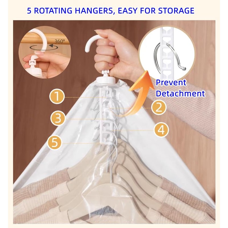 Hanging Space Bags Vacuum Storage Bags for Clothes, Dress, Winter