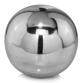 Modern Day Accents 3295 Bola Polished Sphere, Silver Aluminum, Filler, Decorative Orbs, Tabletop Modern Wall Decor, Decorative Balls for Centerpiece Bowls, Home Office, Home Decor, 5-inch Ball
