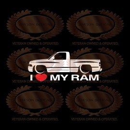 Isakson Designs I Love My Ram Decal Sticker Lowered For Dodge Ram Truck Gen 2