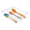 iDesign Deep Drawer Organiser with 3 Compartments, Large Plastic Kitchen
