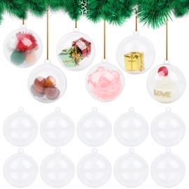 5 cm Christmas Baubles for Filling, Pack of 20, Transparent Plastic Christmas Tree Baubles, Christmas Baubles, DIY Acrylic Baubles, Transparent Christmas Baubles, Plastic Crafts, Children