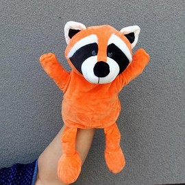 LOMTRATS Animal Hand Puppets for Kids Toddler Includes Wolf Tiger Lion Monkey with Legs Perfect for Storytelling Teaching Preschool Birthday Gifts B-Orange Raccoon