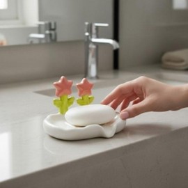 EAS Household Bathroom Sink Soap Dish Tray Multi-purpose