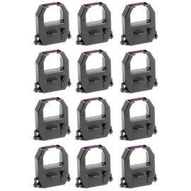 (12 Pack) Amano PIX and TCX Time Clock Replacement Ribbon, Purple Ink, Fits All Models 10/11/15/20/21/22/25/28/35/45/55/75/85/88/90/95/200/3000/4000