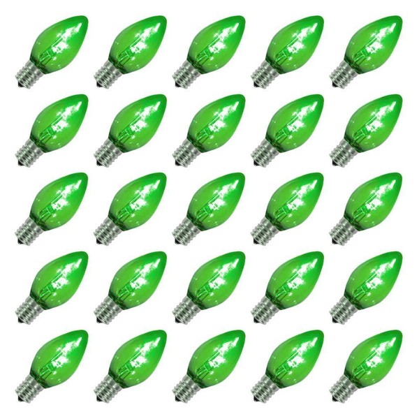 Vickerman 509708 - C7 Candelabra Screw Base Green Transparent Dimmable