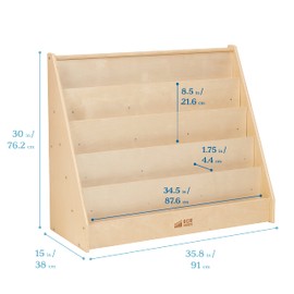 ECR4Kids ECR4Kids Single-Sided Book Display, Classroom Bookshelf, Natural