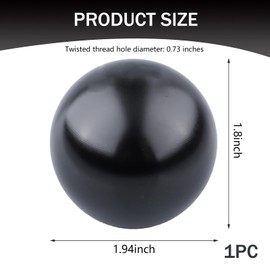 MOXRUQ Car Round Ball Shift Knob, Racing Style Aluminum Alloy Gear Shift Knobs, Lever Shifter Handle Modified Accessories, Gear Shift Stick Head with 3 Adapters, Universal for Most Cars SUVs (Black)