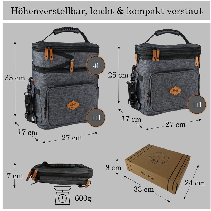 Insulated Cooler Bag Foldable - Waterproof, Leak-proof Lunch Bag with