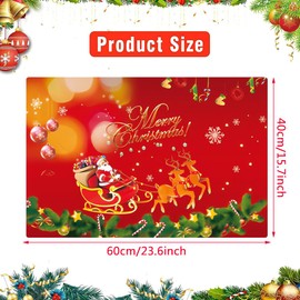 XNAUVOI Christmas Rug Mats, Christmas Home Door Mats, Non-Slip Doormat Christmas Pattern, Washable Printed Rug for Bedroom, Hallway, Living Room, Floor, Kitchen, Bathroom, 40 x 60 cm