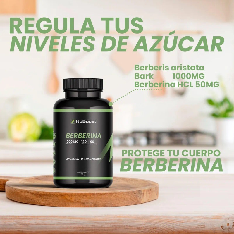 Berberina 1000 Mg 180 Cápsulas Nuboost Hecho En Usa